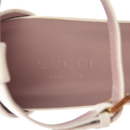 Gucci Patent Calfskin Liliane Horsebit Sandals 37 Off White 6 of 10