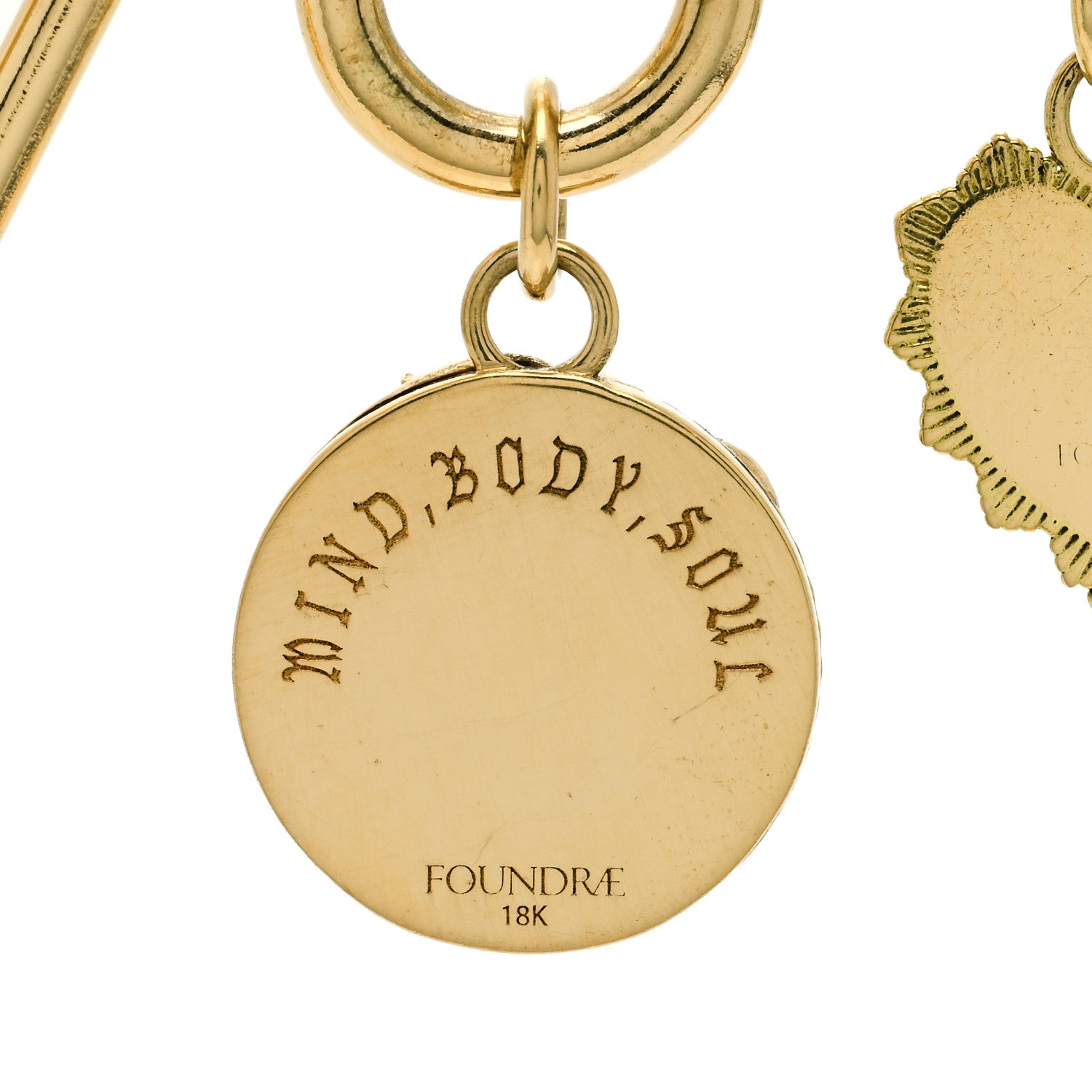 Foundrae 18K Yellow Gold Diamond Enamel 3-Charm Medium Mixed Oversized Clip Bracelet 3 of 4