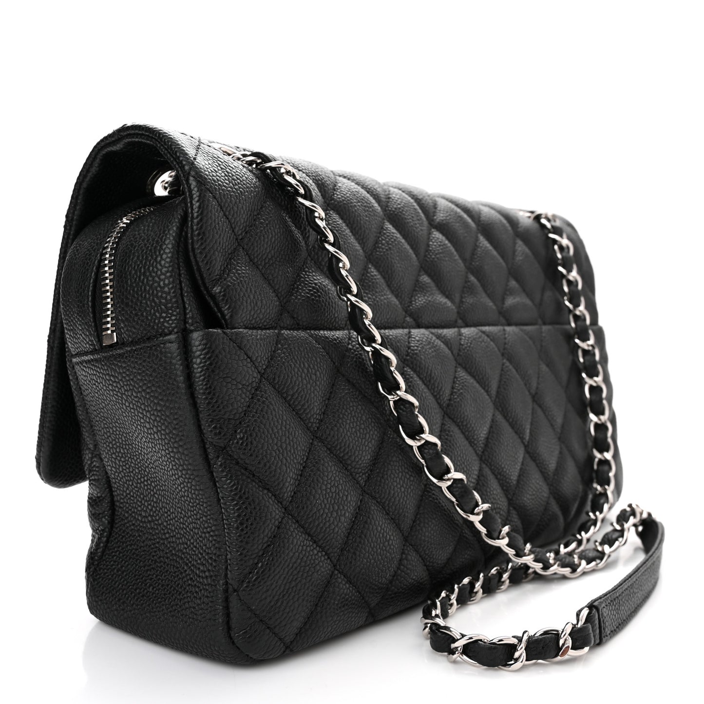 Caviar Quilted Jumbo Easy Flap Black