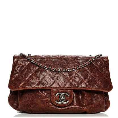 Chanel Crumpled Calfskin Quilted Medium Elastic Flap Bordeaux 1 of 7