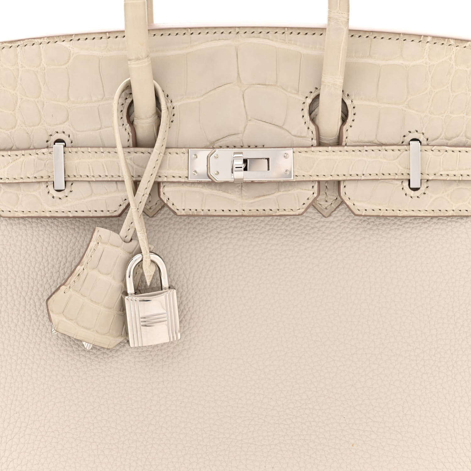 Hermes Togo Matte Alligator Birkin Touch 25 Beton 8 of 11