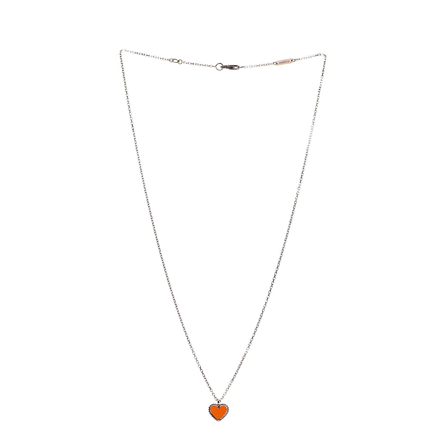 18K Rose Gold Carnelian Sweet Alhambra Heart Pendant Necklace
