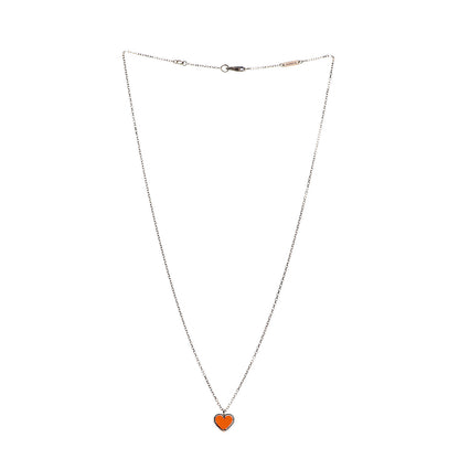 Van Cleef & Arpels 18K Rose Gold Carnelian Sweet Alhambra Heart Pendant Necklace 3 of 7