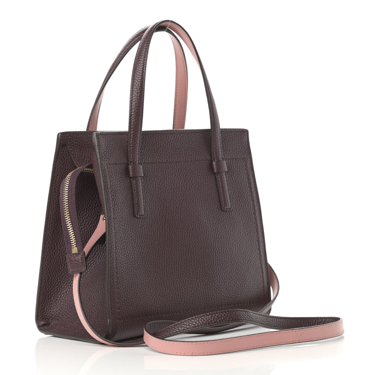 Salvatore Ferragamo Hammered Calfskin Double Handle Small Amy Tote Red 3 of 10