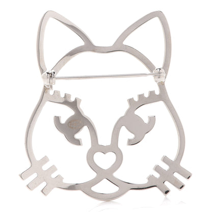 Chanel Strass Crystal Emoji Choupette Cat Brooch Silver 3 of 5