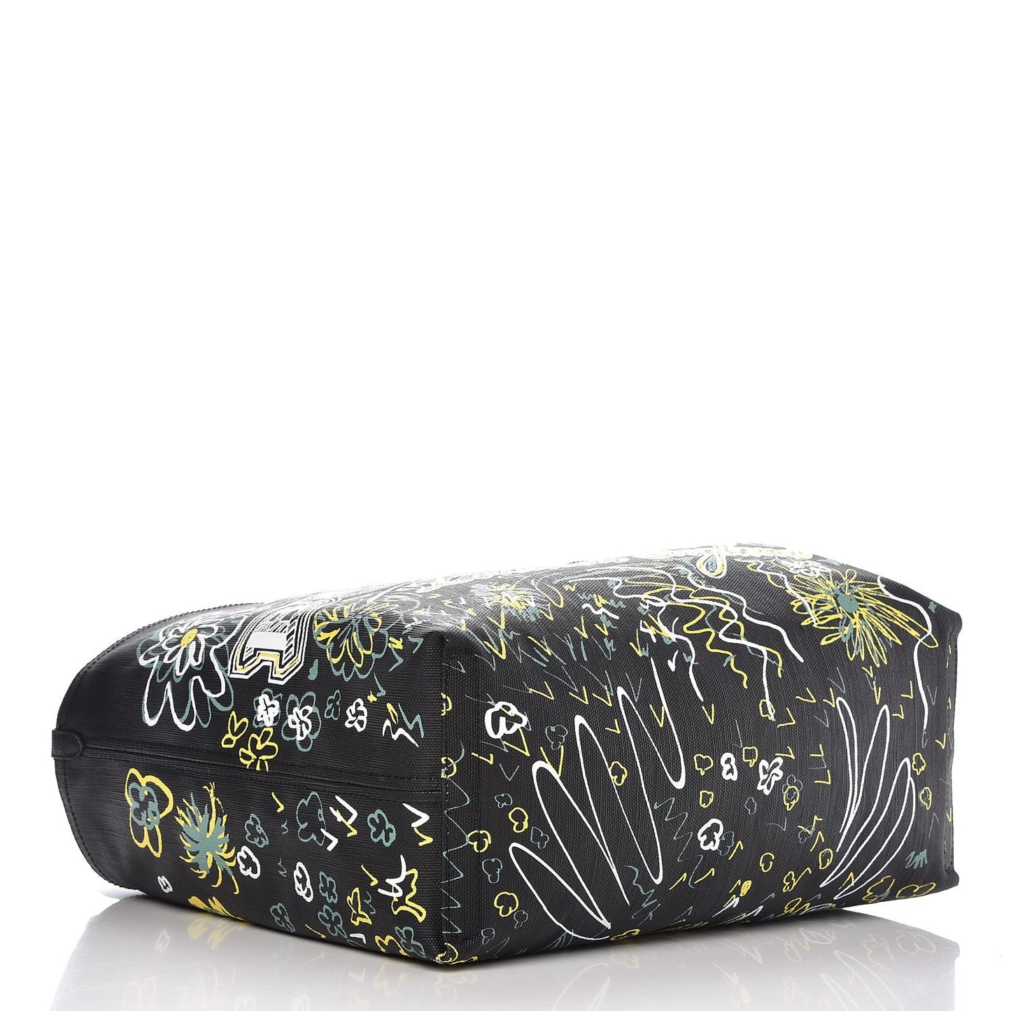 Coated Canvas Medium Reversible Doodle Tote Black