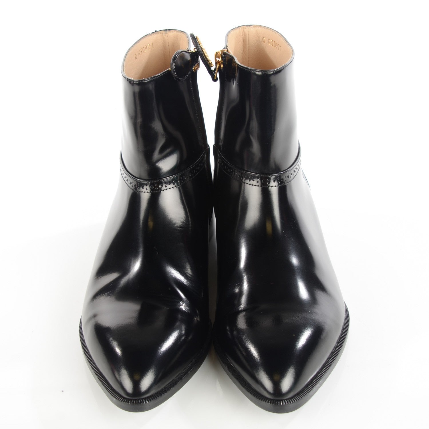 Chanel Glazed Calfskin Zip Ankle Boots 37.5 Black 2 of 7