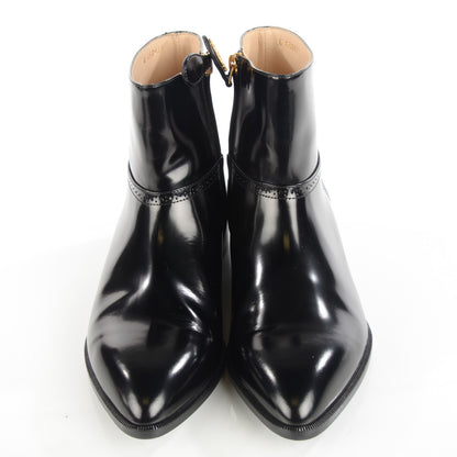 Chanel Glazed Calfskin Zip Ankle Boots 37.5 Black 2 of 7
