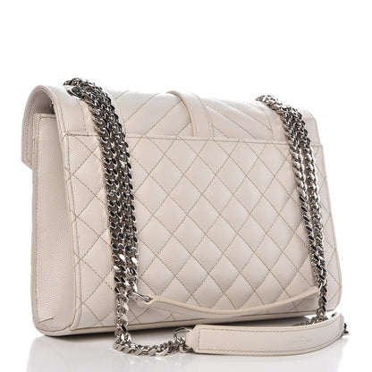 Saint Laurent Grain De Poudre Textured Mixed Matelasse Medium Triquilt Monogram Satchel Porcellana 4 of 8