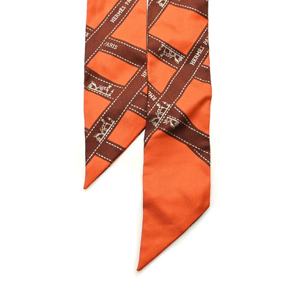 Hermes Medor Bolduc Twilly Scarf Ring Set Orange 4 of 5