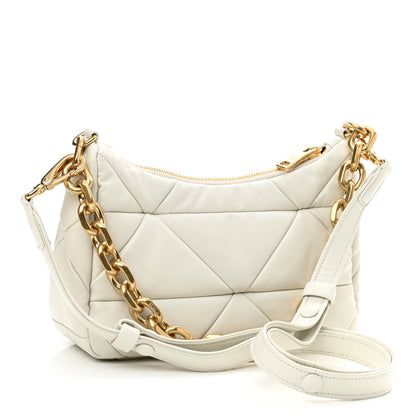 Prada Nappa Triangle Quilted Patchwork System Bag White 2 of 8