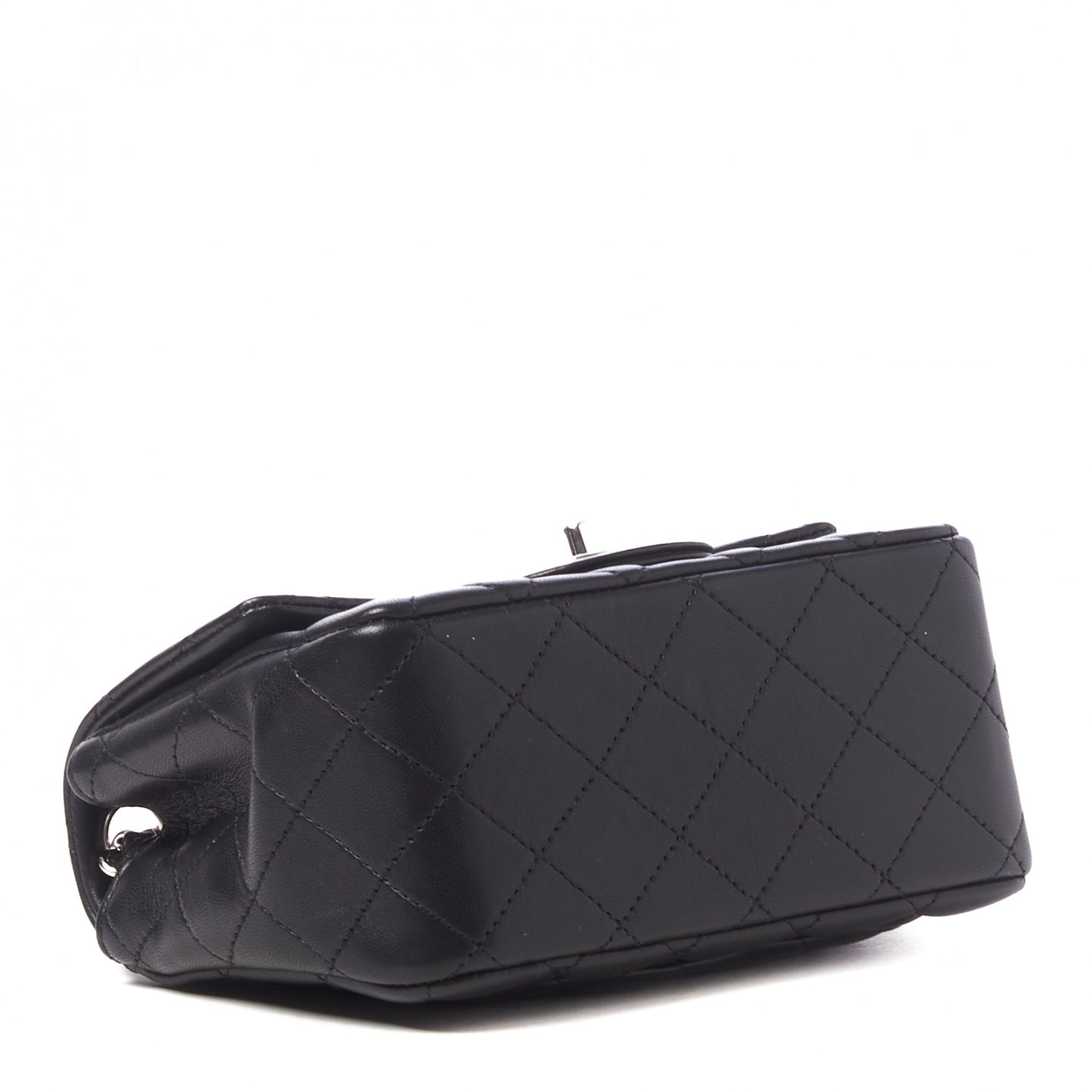 Lambskin Quilted Mini Square Flap Black