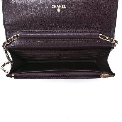 Chanel Caviar Quilted Wallet on Chain WOC Dark Brown 5 of 13