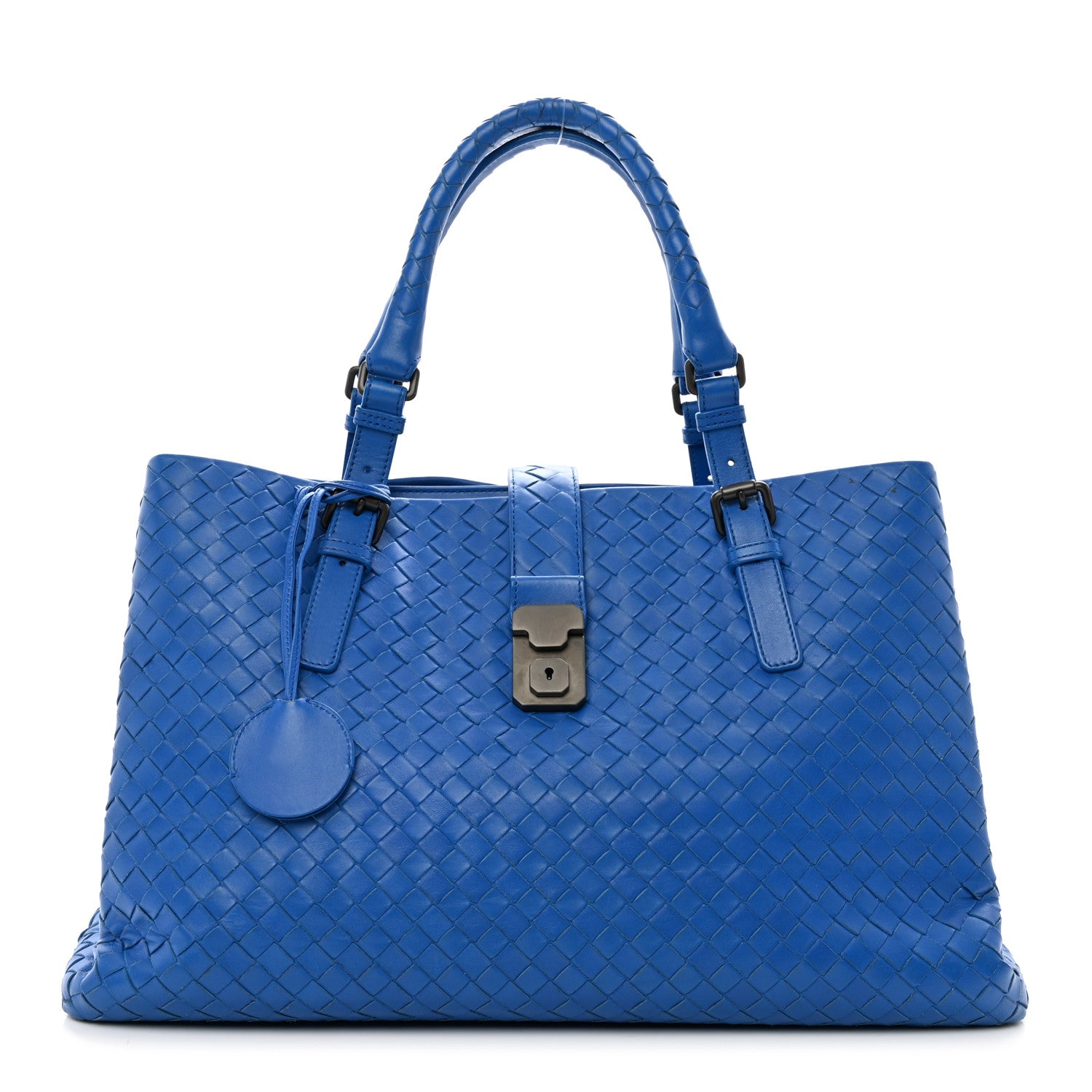 Bottega Veneta Light Calf Intrecciato Medium Roma Signal Blue 1 of 11