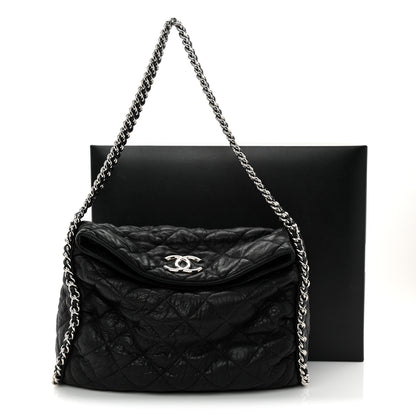 Chanel Washed Lambskin Chain Around Hobo Black 12 of 12