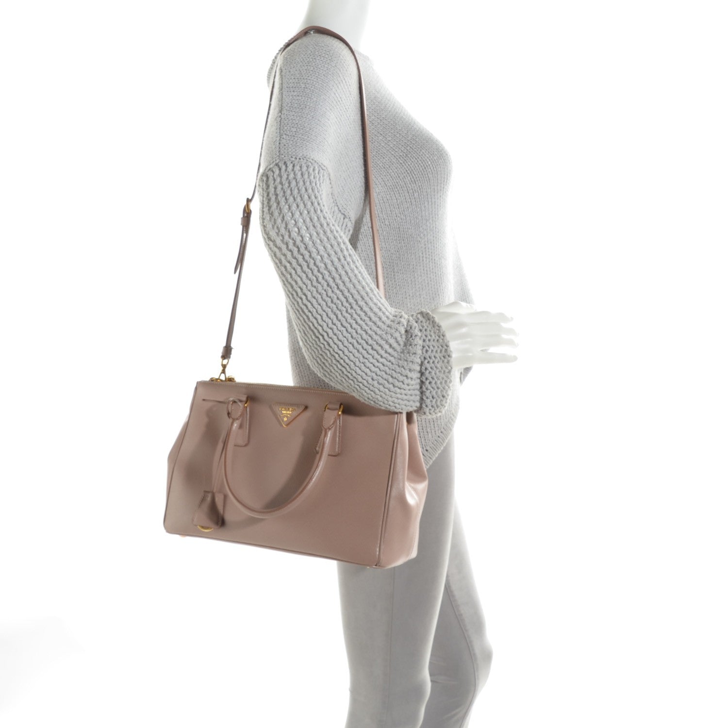 Prada Saffiano Small Galleria Double Zip Tote Cammeo 2 of 14