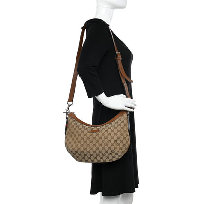 Gucci Monogram Medium Half Moon Hobo Brown 2 of 11
