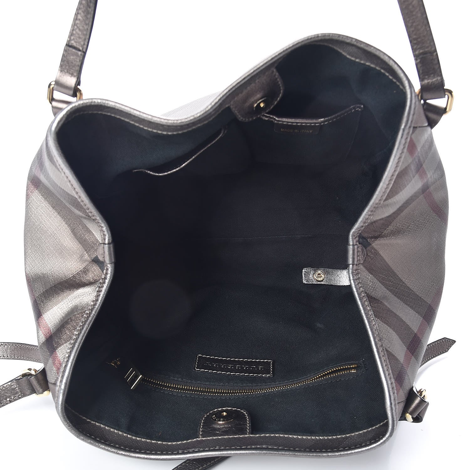 Burberry Metallic Nova Check Small Canterbury Tote Silver 7 of 14