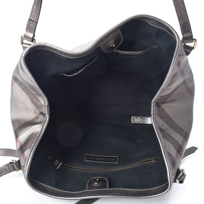 Burberry Metallic Nova Check Small Canterbury Tote Silver 7 of 14