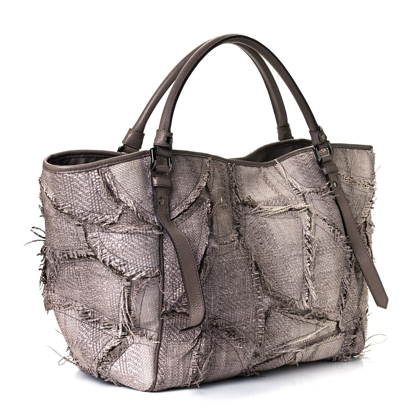 Raffia Prorsum Patchwork Tote Grey