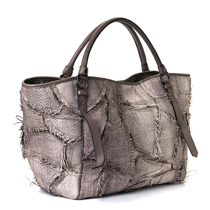 Burberry Raffia Prorsum Patchwork Tote Grey 2 of 19