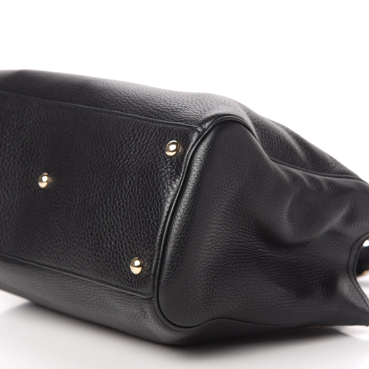 Pebbled Calfskin Medium Bamboo Shopper Tote Black
