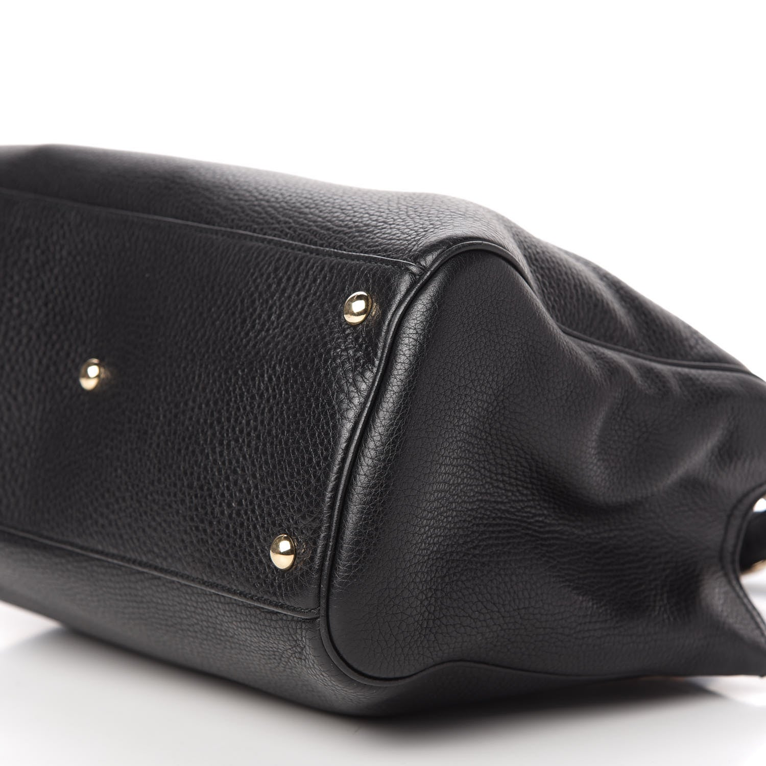 Gucci Pebbled Calfskin Medium Bamboo Shopper Tote Black 7 of 10