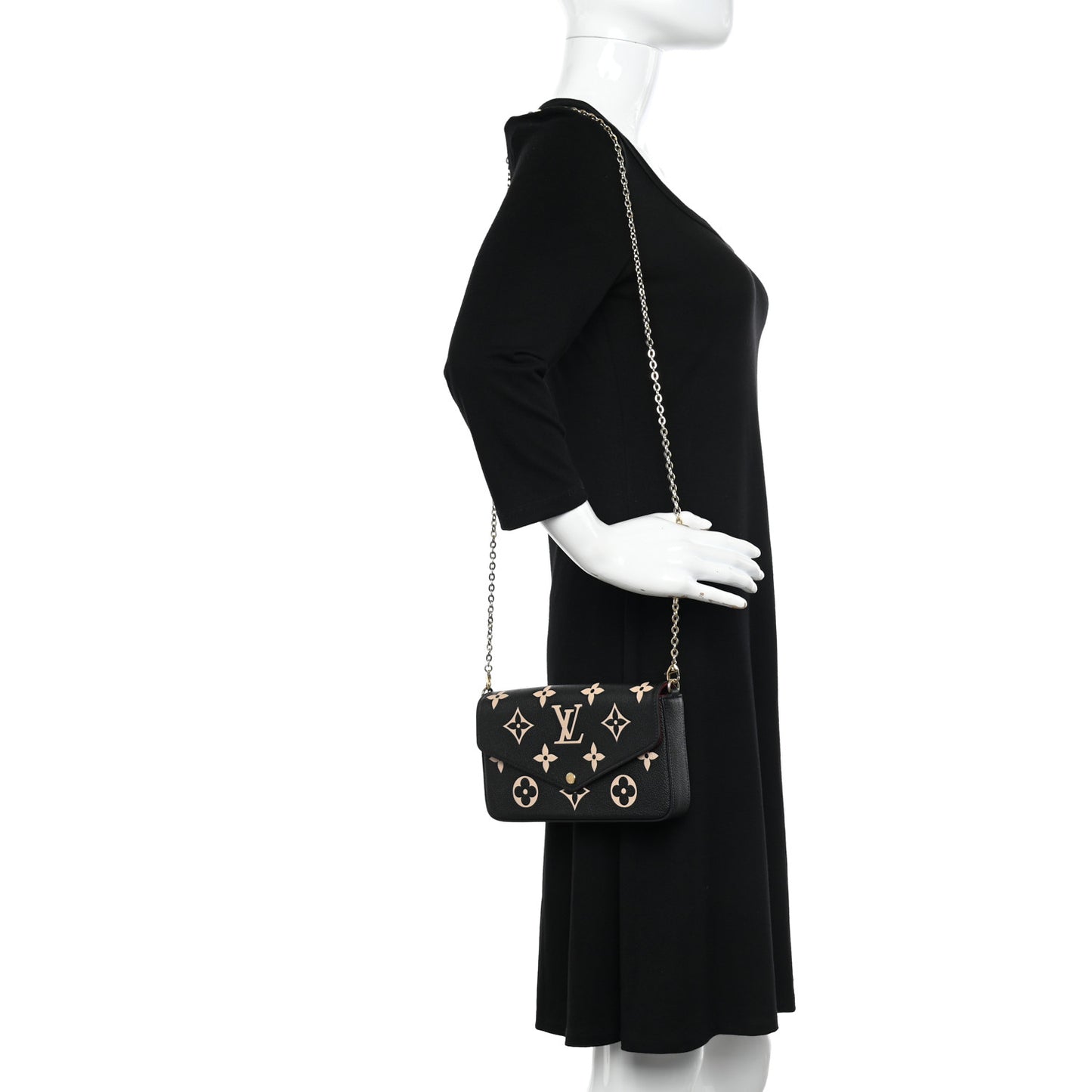 Empreinte Monogram Giant Felicie Pochette Black Beige