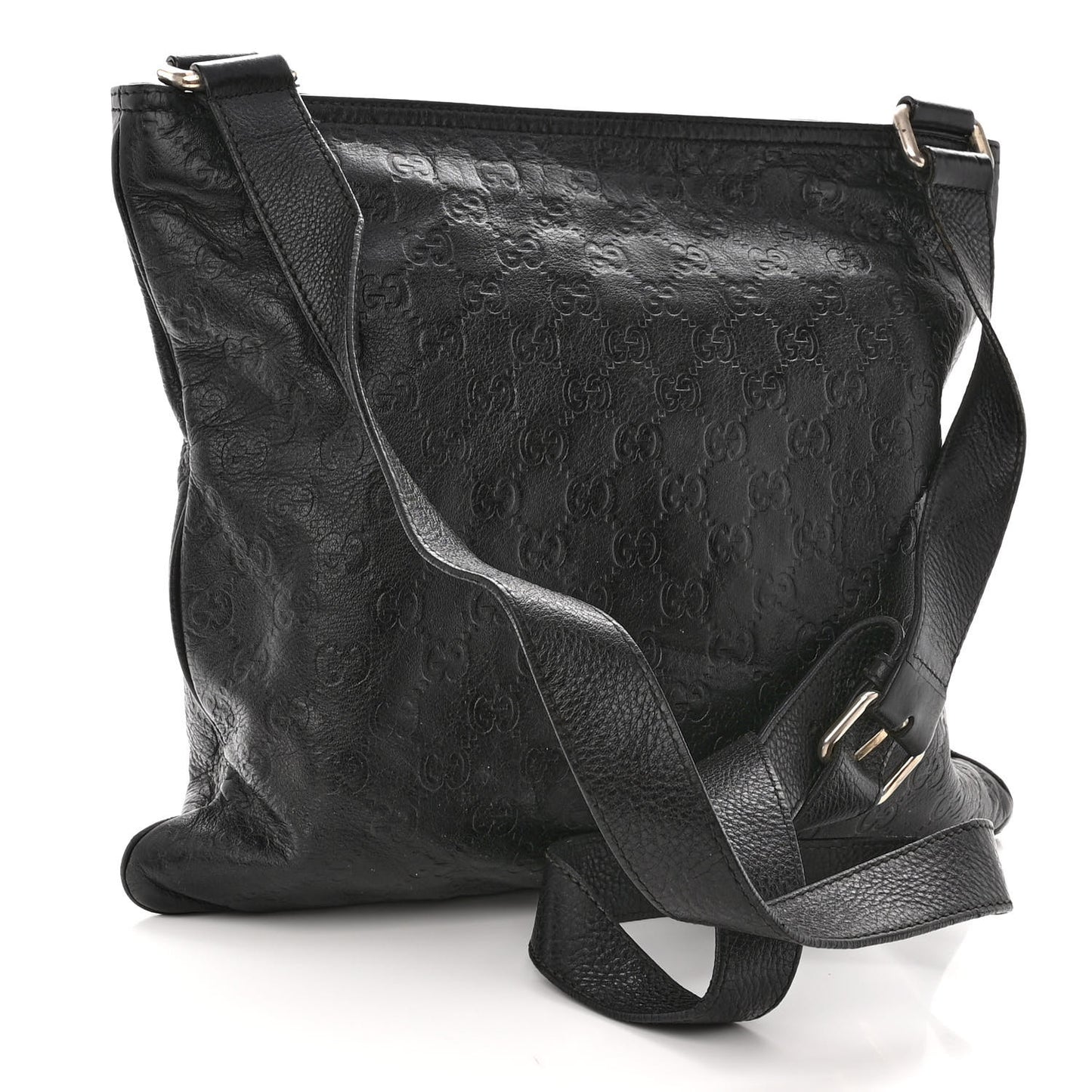 Guccissima Flat Messenger Bag Black