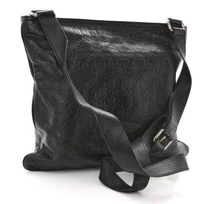Gucci Guccissima Flat Messenger Bag Black 2 of 11