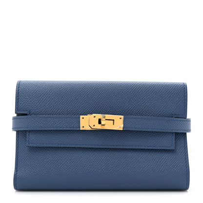 Hermes Epsom Medium Kelly Wallet Bleu Agate 1 of 9