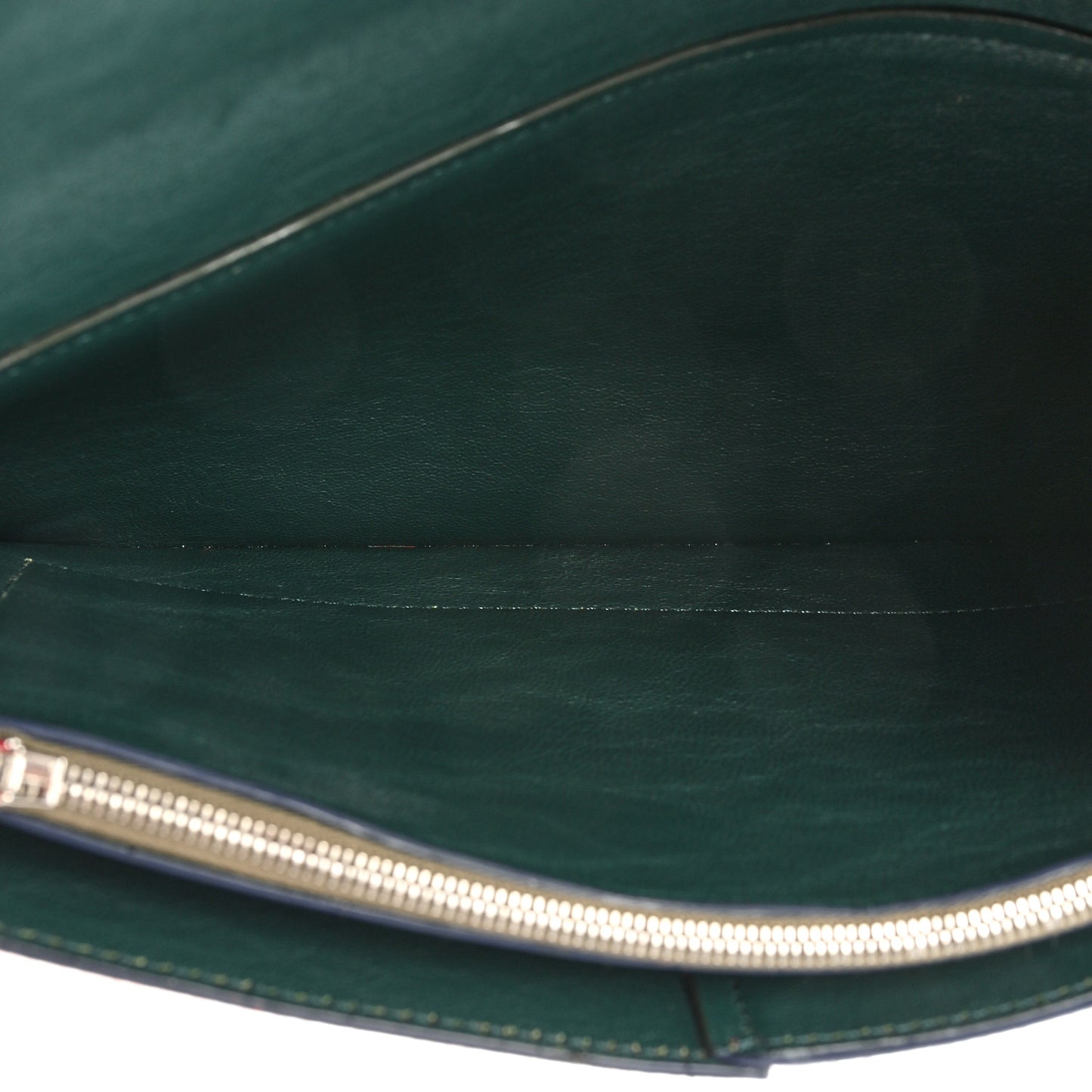 Calfskin Suede Pony Hair Tri-Color Diamond Clutch Green