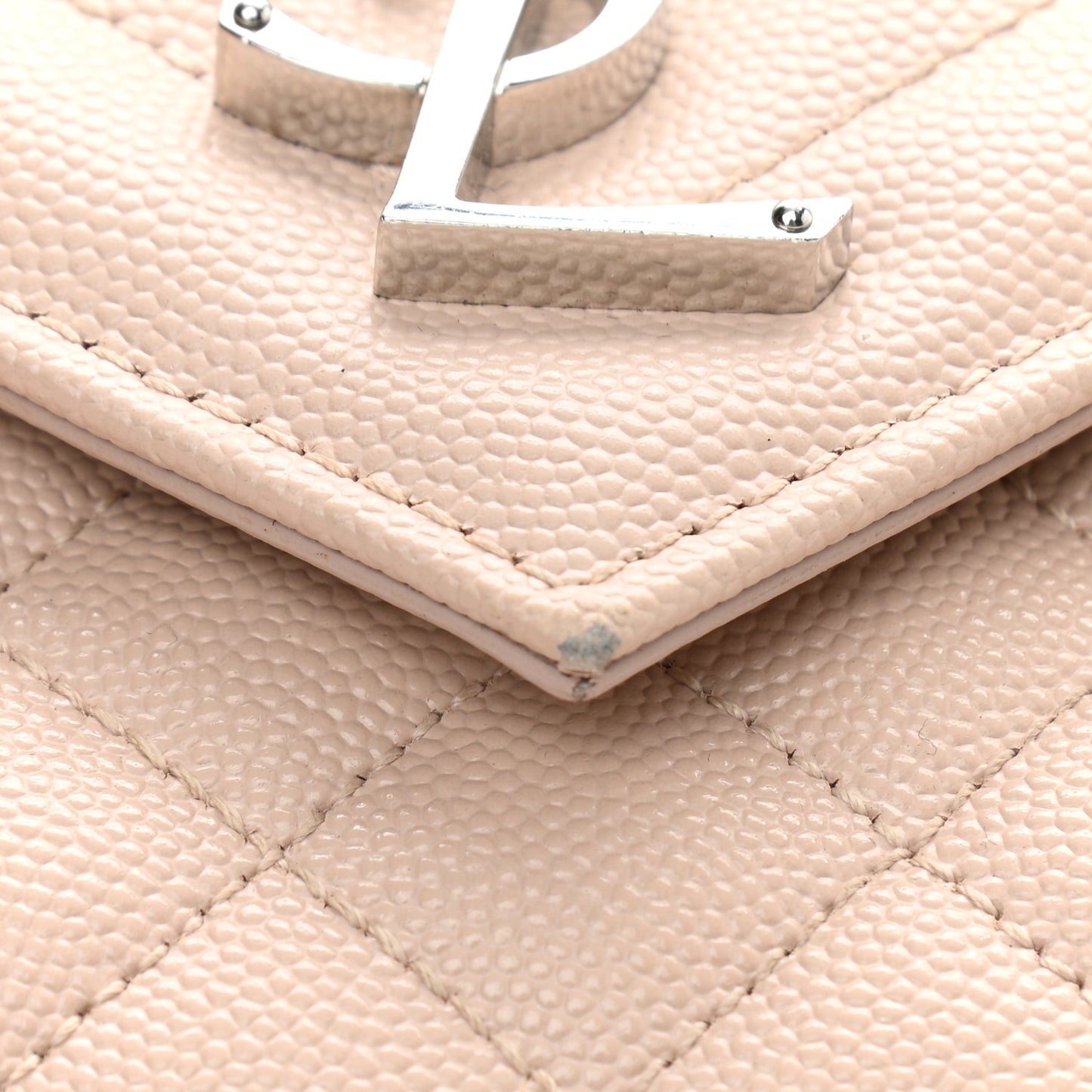 Grain De Poudre Textured Mixed Matelasse Medium Triquilt Monogram Satchel Marble Pink