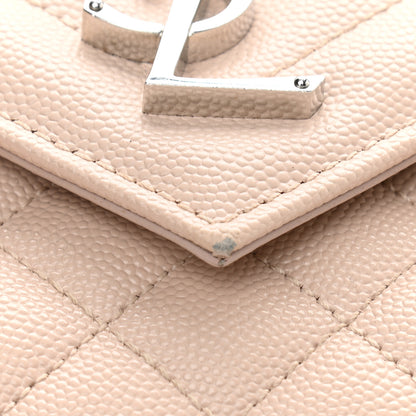 Saint Laurent Grain De Poudre Textured Mixed Matelasse Medium Triquilt Monogram Satchel Marble Pink 14 of 15