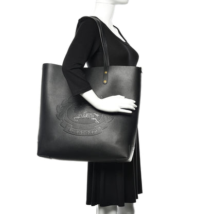 Burberry Calfskin Crest Embossed Large Tote Black 2 of 10