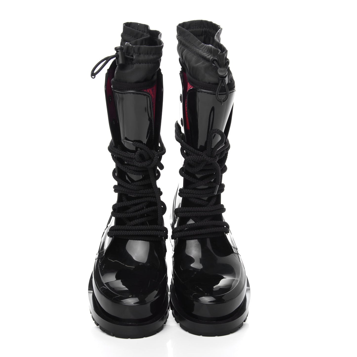 Shiny Rubber Diorcamp Low Boots 35 Black