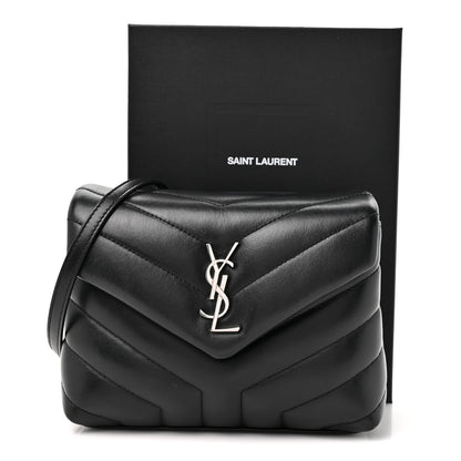 Saint Laurent Calfskin Y Quilted Monogram Toy Loulou Crossbody Bag Black 14 of 14