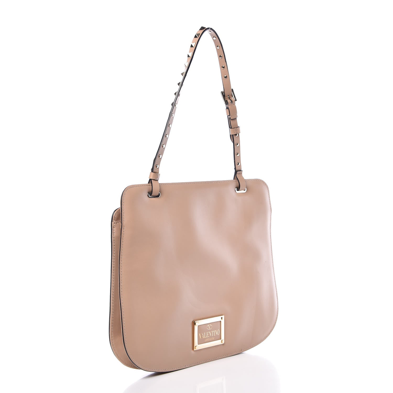 Valentino Garavani Vitello Rockstud Shoulder Satchel Poudre 3 of 12
