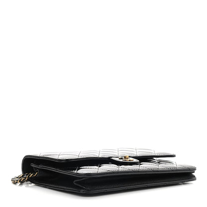 Chanel Patent Quilted Wallet On Chain WOC Black 4 of 10