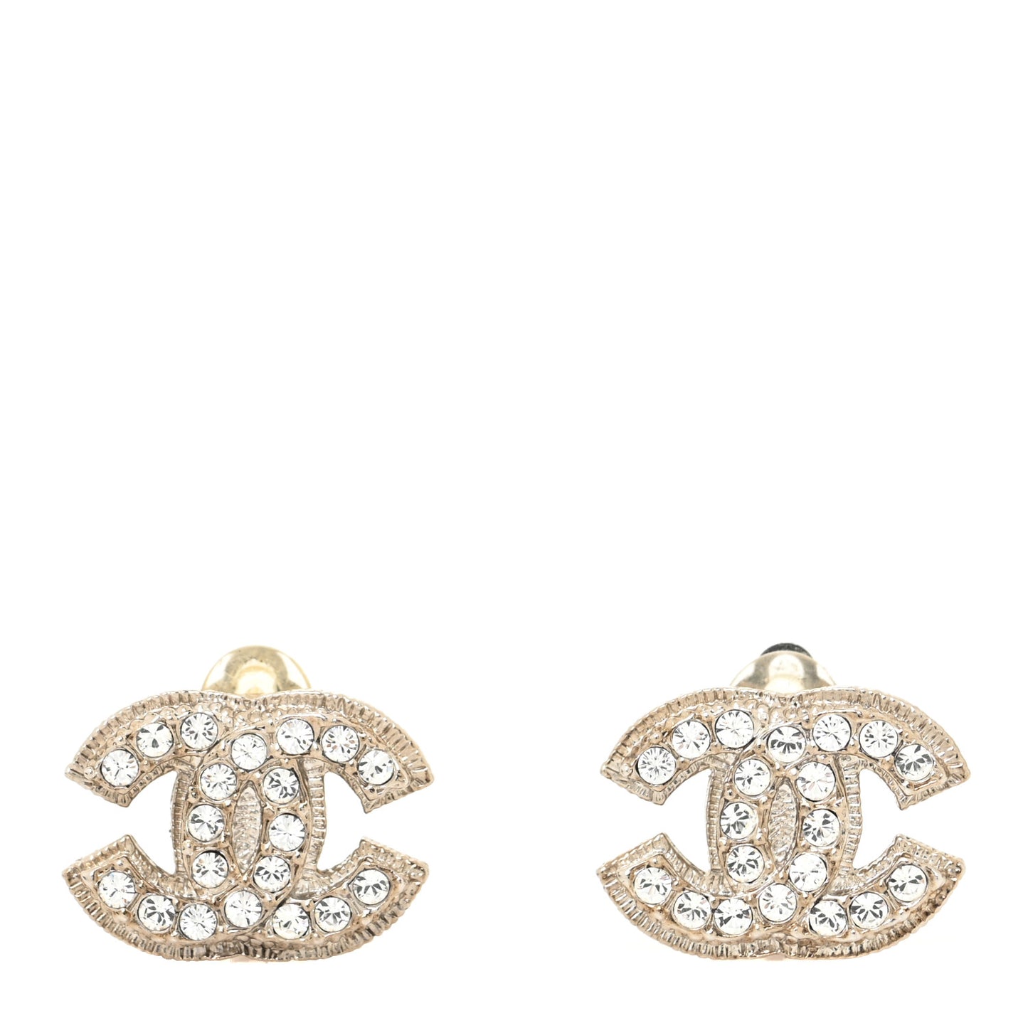 Crystal CC Clip On Earrings Silver