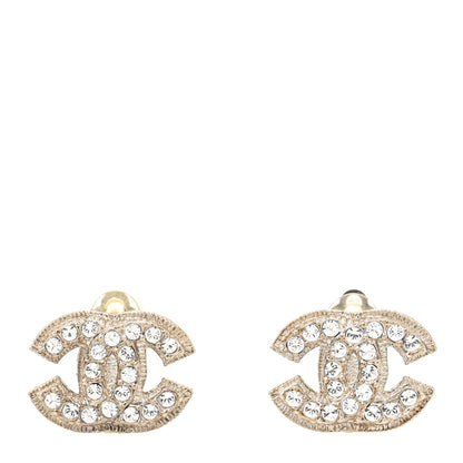 Chanel Crystal CC Clip On Earrings Silver 1 of 4