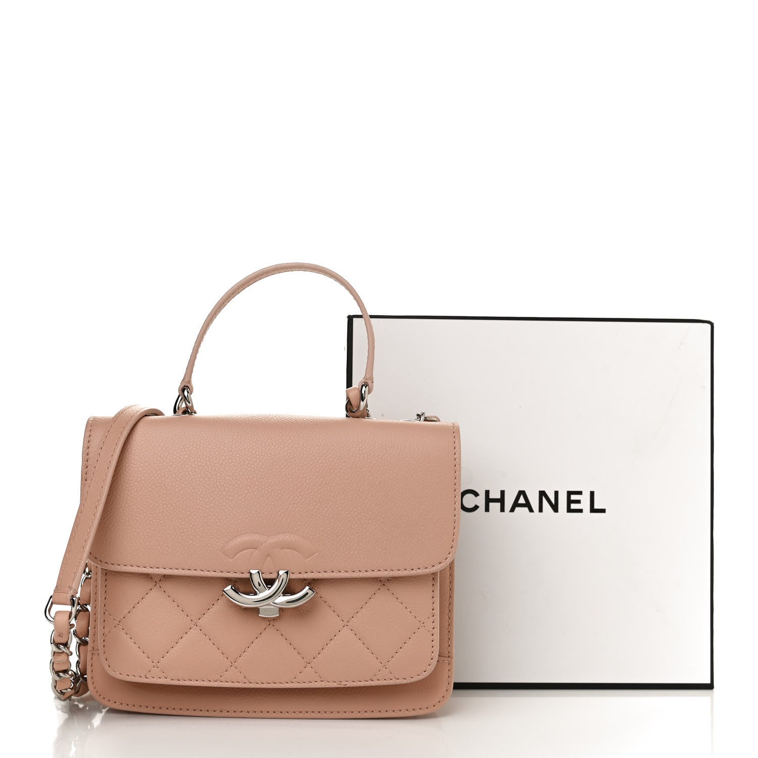 Chanel Caviar Quilted CC Box Flap Light Pink 11 of 11
