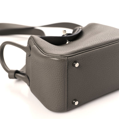 Hermes Taurillon Clemence Mini Lindy 20 Etain 8 of 10