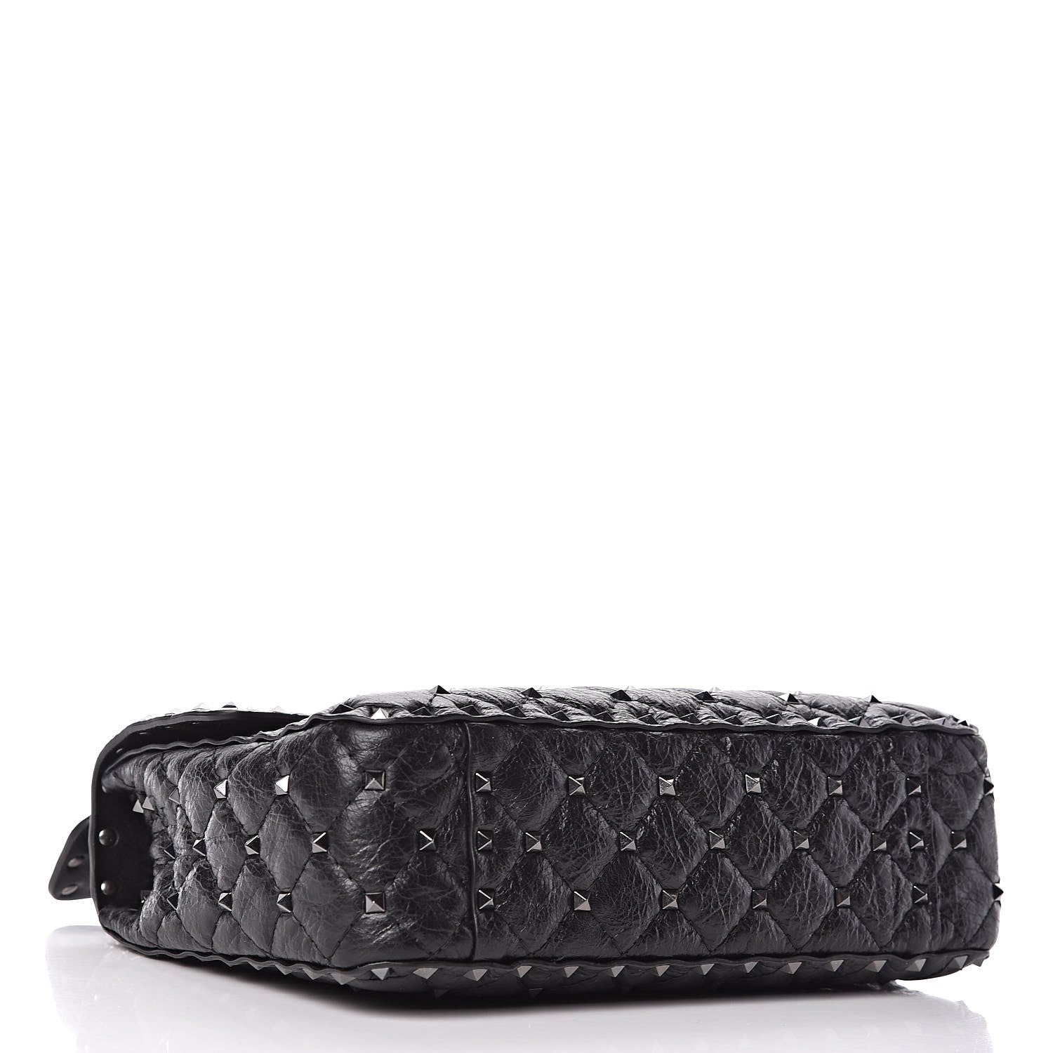 Valentino Garavani Craquele Nappa Medium Rockstud Spike Shoulder Bag Black 4 of 8