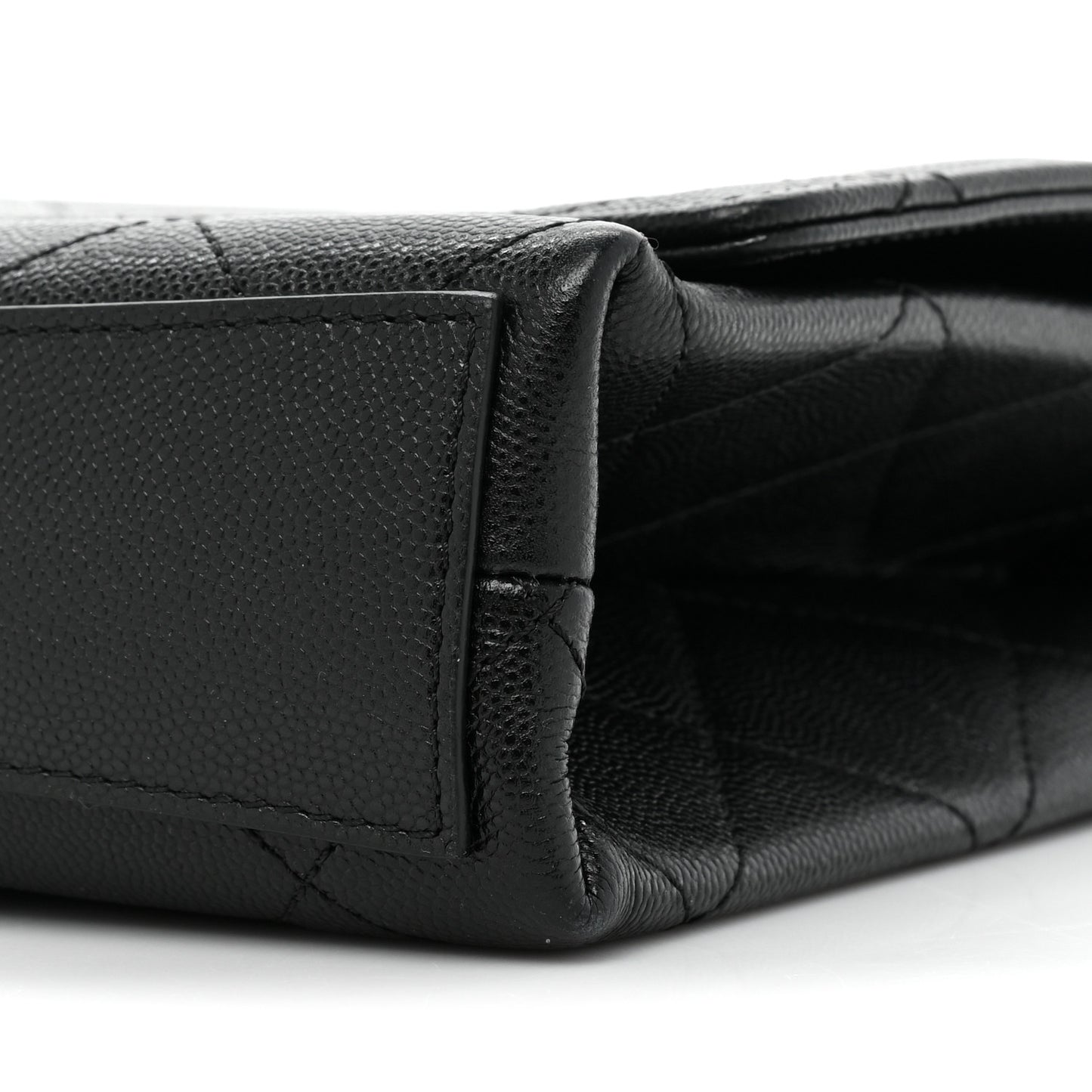 Caviar Quilted Bracelet On Chain Flap Black