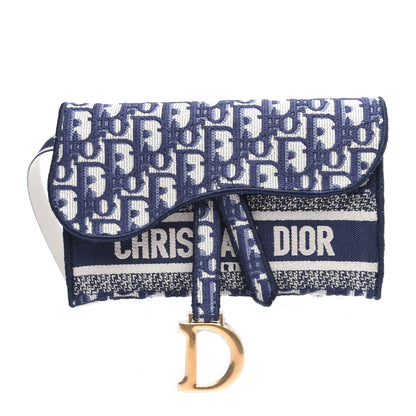 Christian Dior Oblique Slim Saddle Pouch Blue 1 of 17