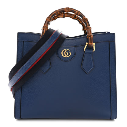 Gucci Textured Dollar Calfskin Web Small Diana Tote Bag Royal Crop 1 of 10