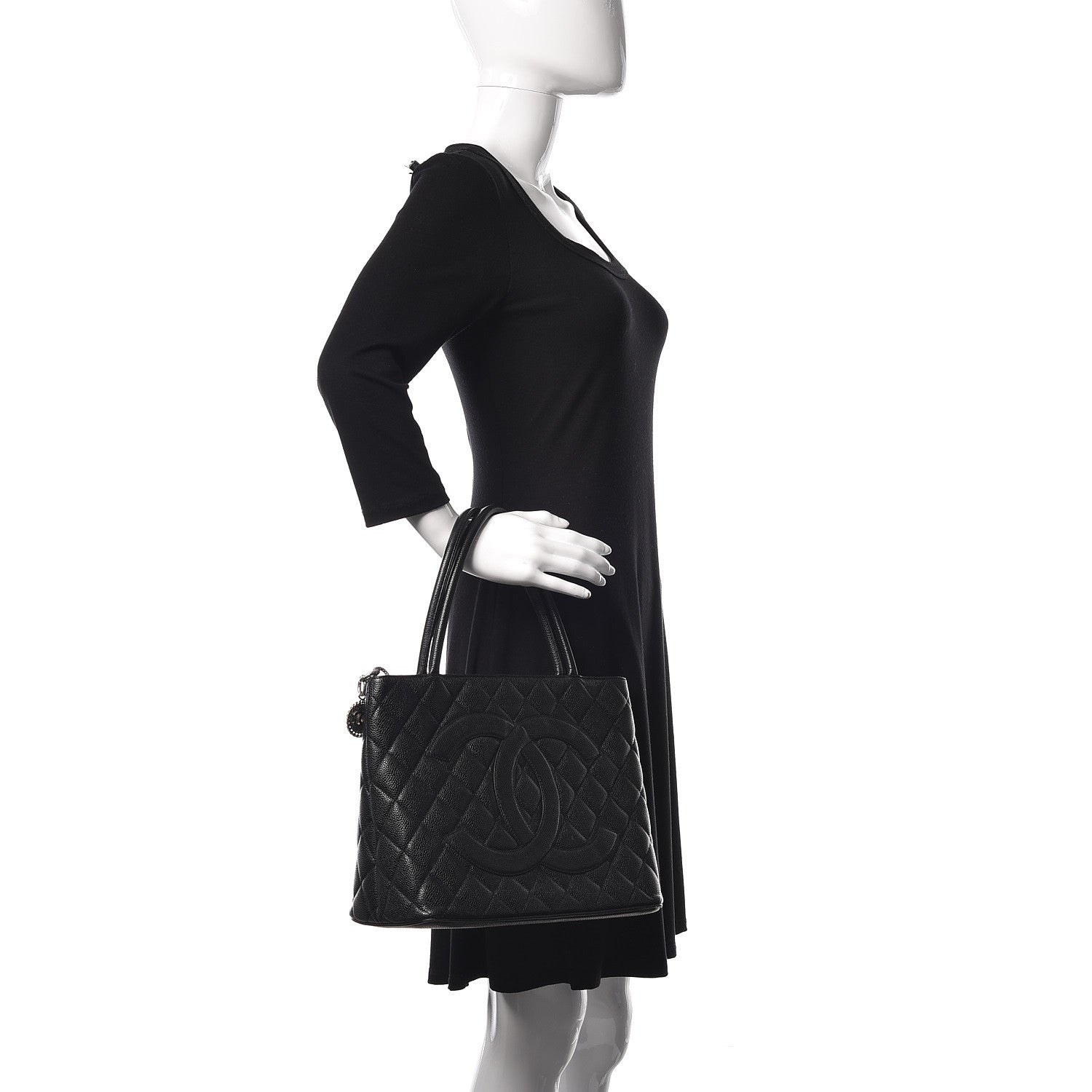 Chanel Caviar Quilted Medallion Tote Black 2 of 18