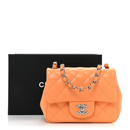 Chanel Lambskin Quilted Mini Square Flap Light Orange 12 of 12