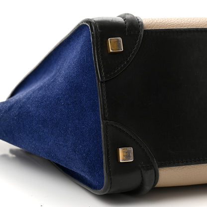 Celine Elephant Calfskin Suede Micro Tri-Color Luggage Sand 8 of 9
